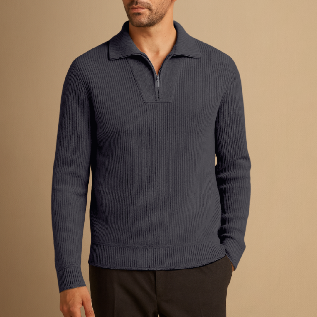 Lennox | Ribbed Polo Jumper