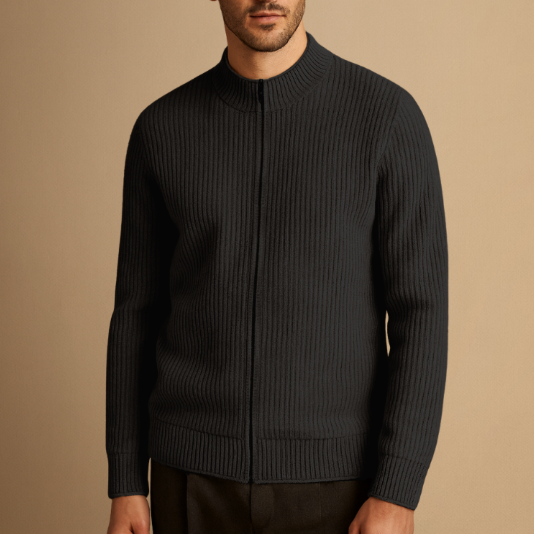 Magnus | Ribbed Zip Cardigan
